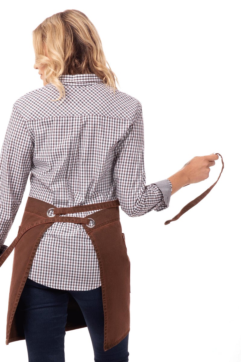 Chef Works Unisex Dorset Half Bistro Apron, Rust, One Size - Image 3
